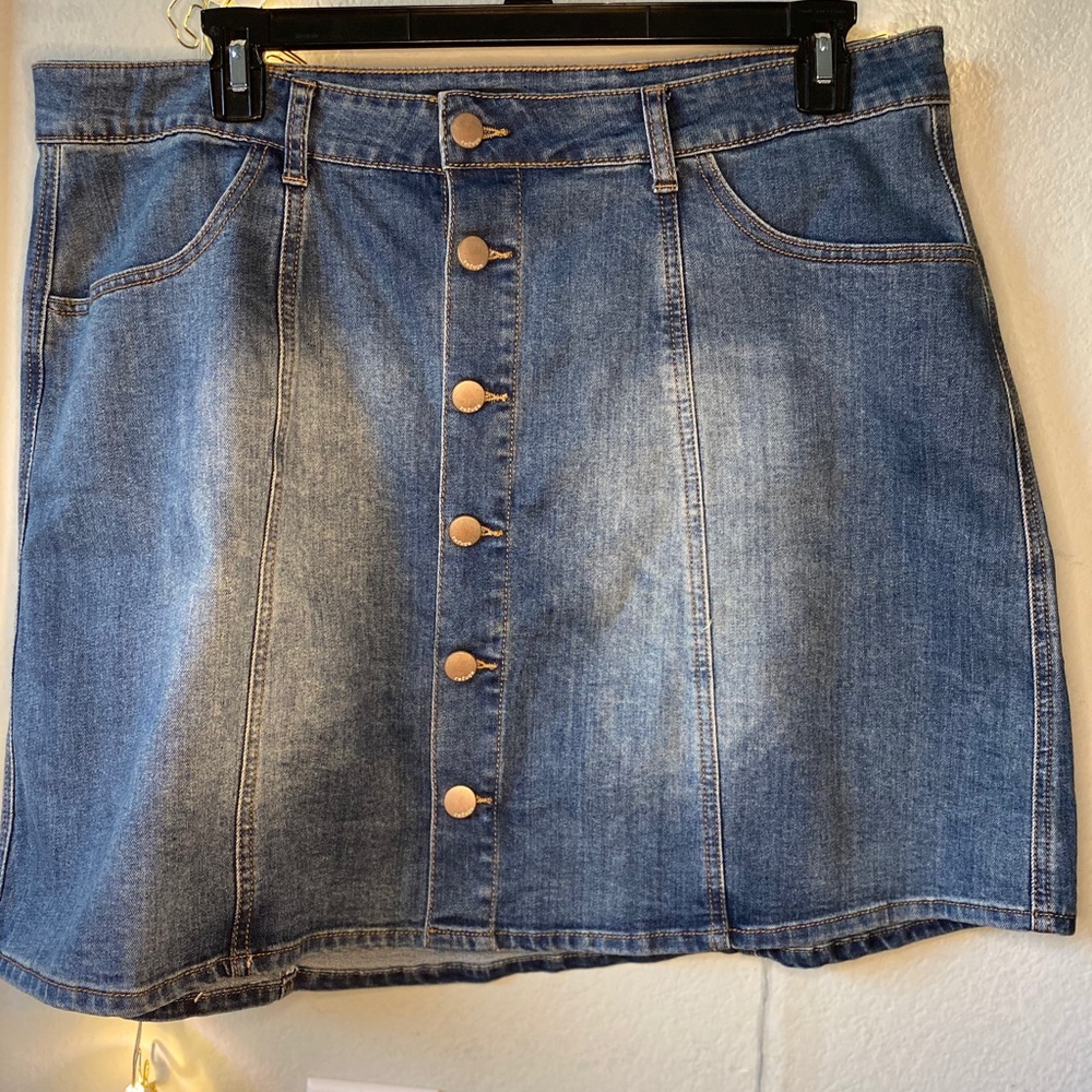 Button down jean skirt